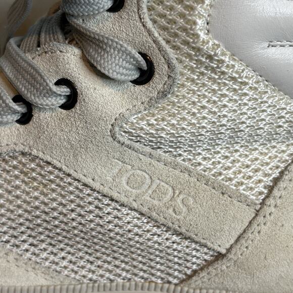 Tod’s high-top sneakers Creamy‎ White Suede Mesh Men’s 6.5 main image 15